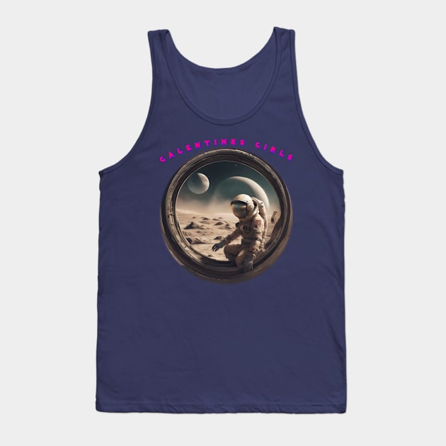 Galentine girl entering space capsule Tank Top by sailorsam1805